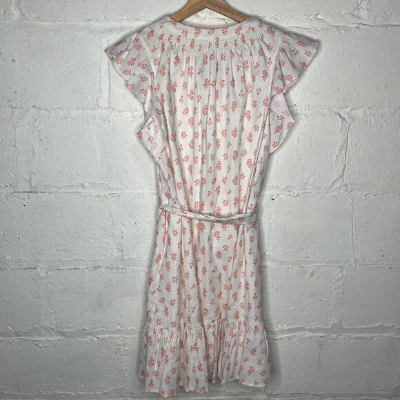 Gal Meets Glam Women's Linen Cotton Floral Block Print Della Shirt Dress Size 12 - Picture 3 of 7